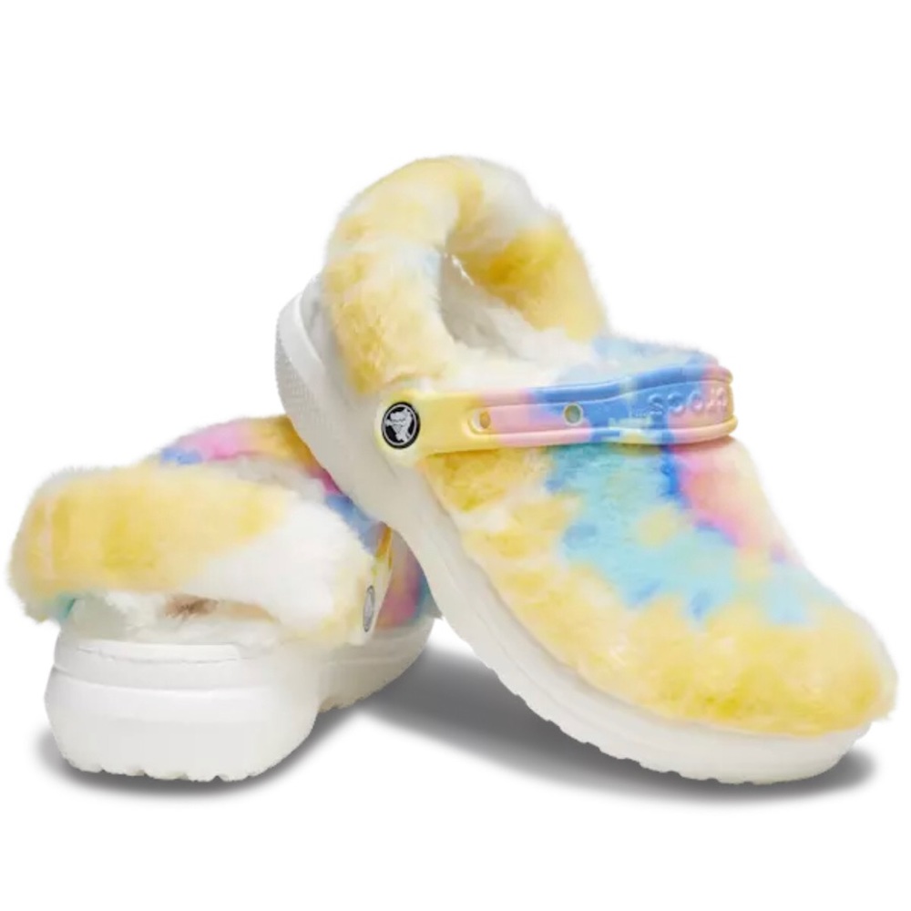 Crocs Unisex Fur Lined Multicolor Slip-On Clogs Classic Fur Sure Size 10W